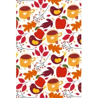 Postcard #2438 | Autumn Tea & Birds
