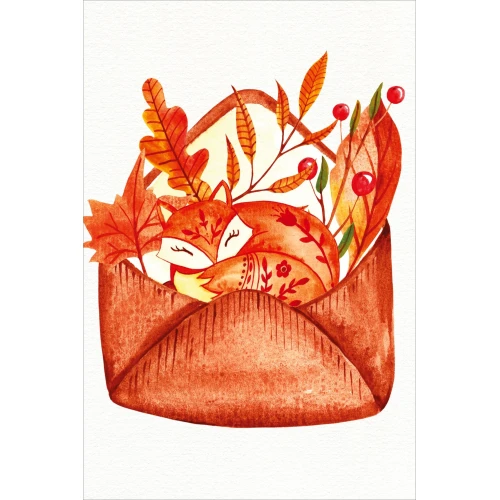 Postcard #2441 | Autumn Fox in an Envelope