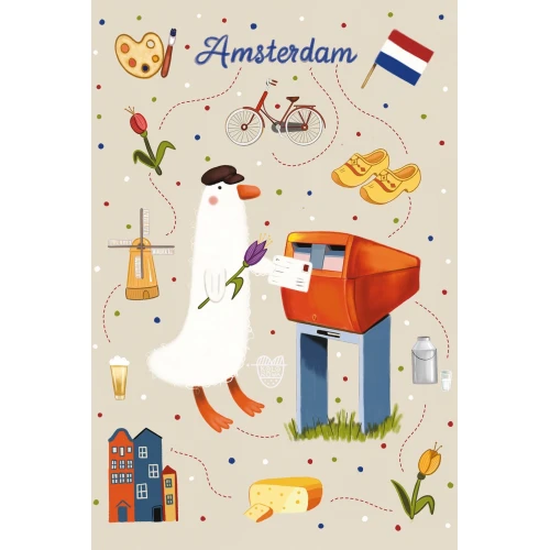 Postcard #2444 | Goose on Tour - Amsterdam