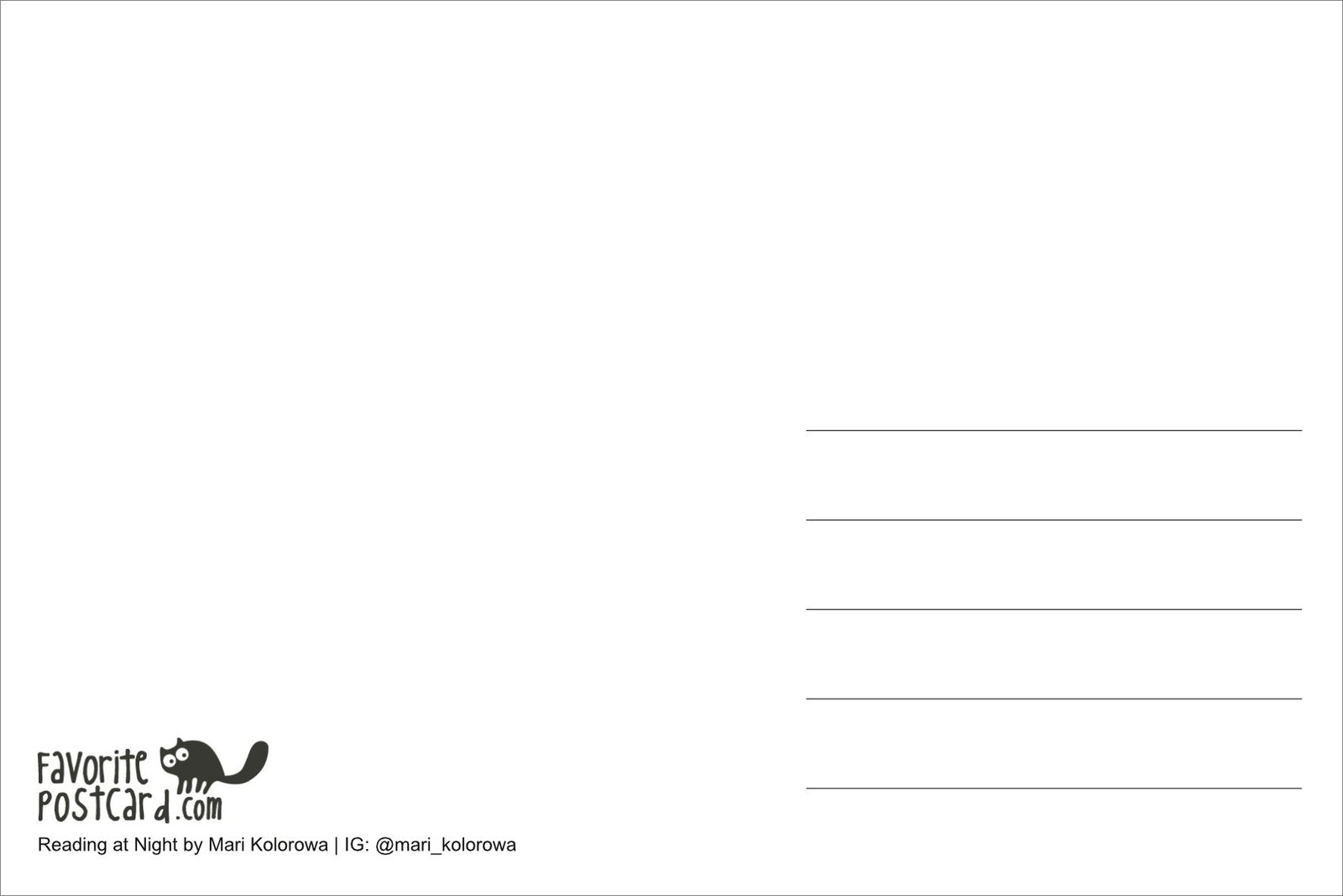 Postcard #2453: Moonlight Reading Club - Image 2