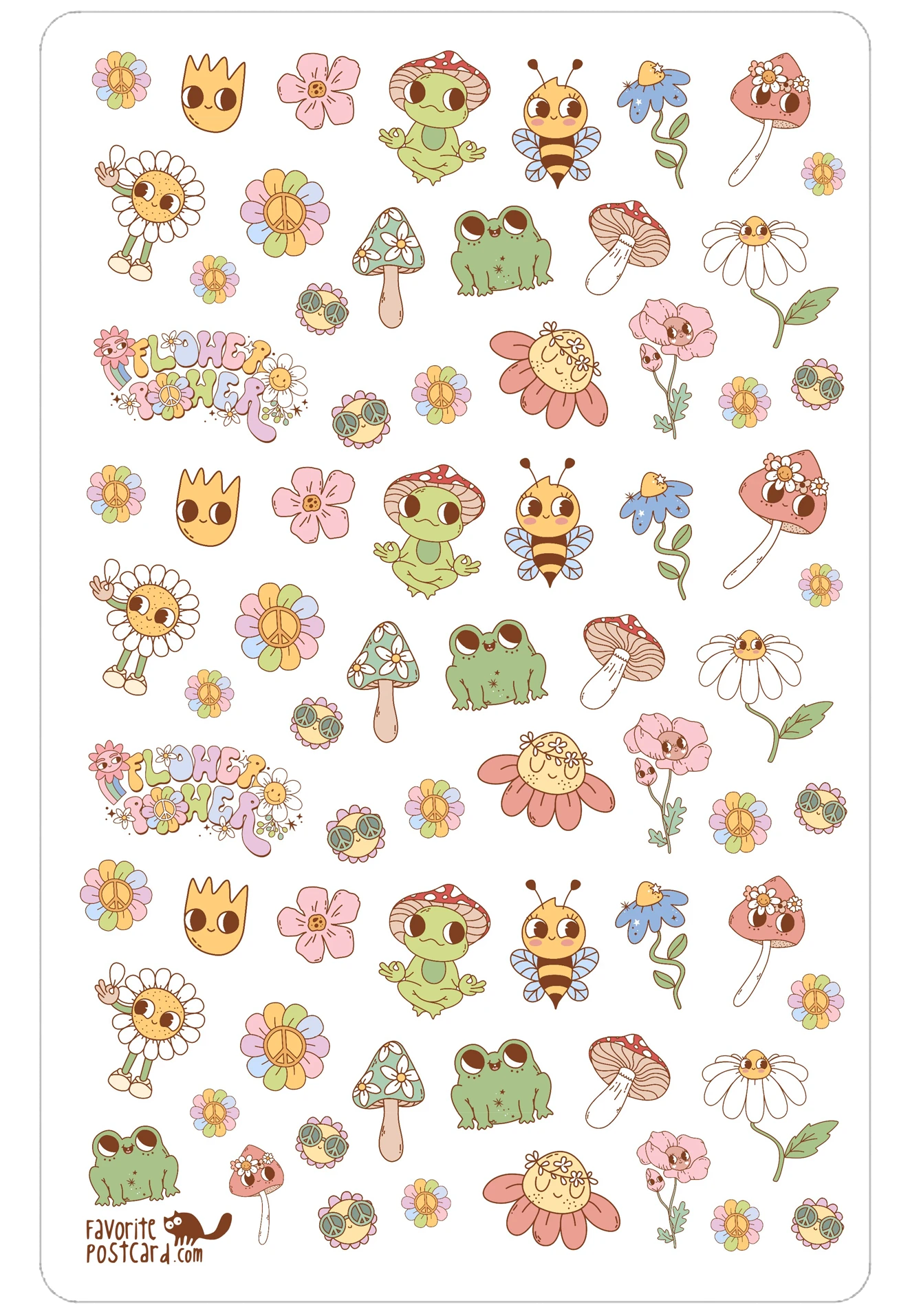 Tiny Postcard Stickers | Boho Flower - Image 2