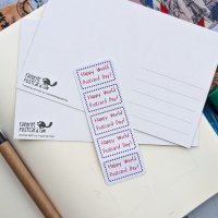 Sticker sheet: Happy World Postcard Day Label - Image 3