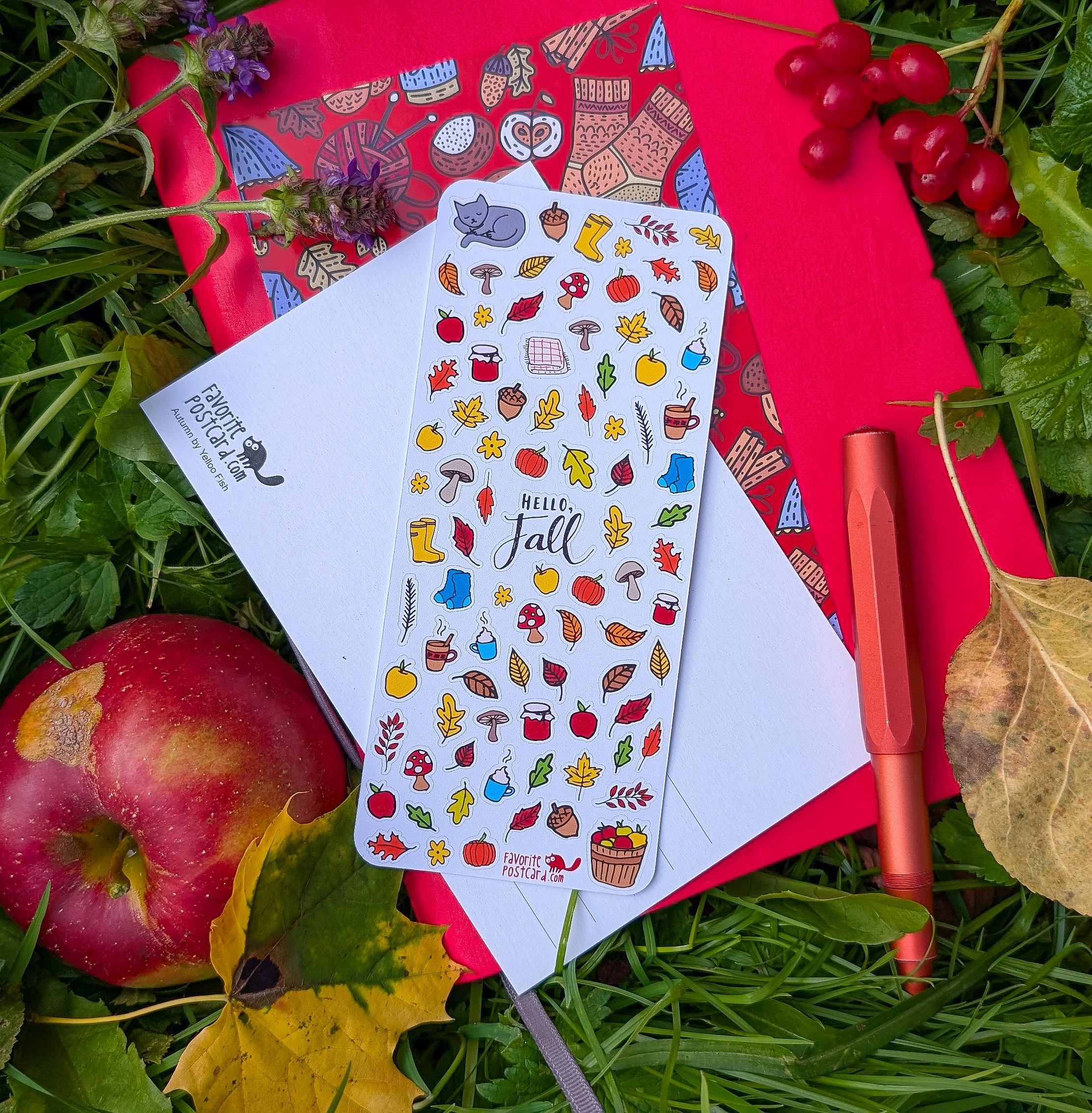 Tiny Postcard Stickers | Hello Fall - Image 3