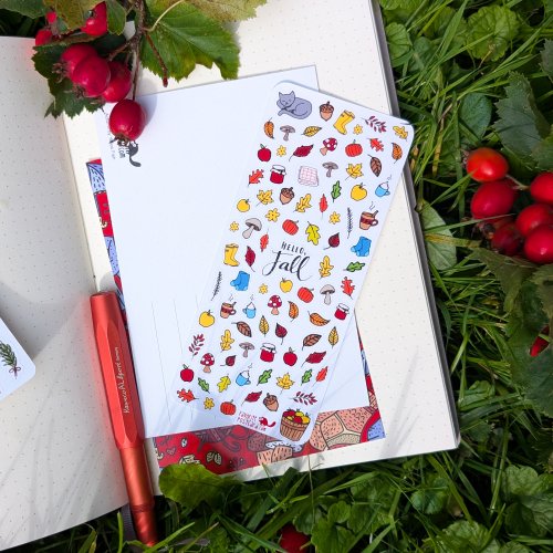 Tiny Postcard Stickers | Hello Fall