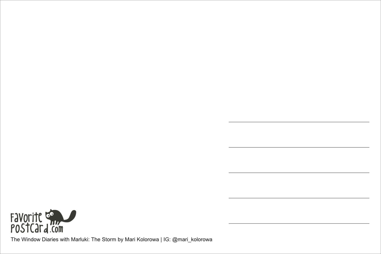 Postcard #2467 | Cat Marluki and The Storm - Image 2