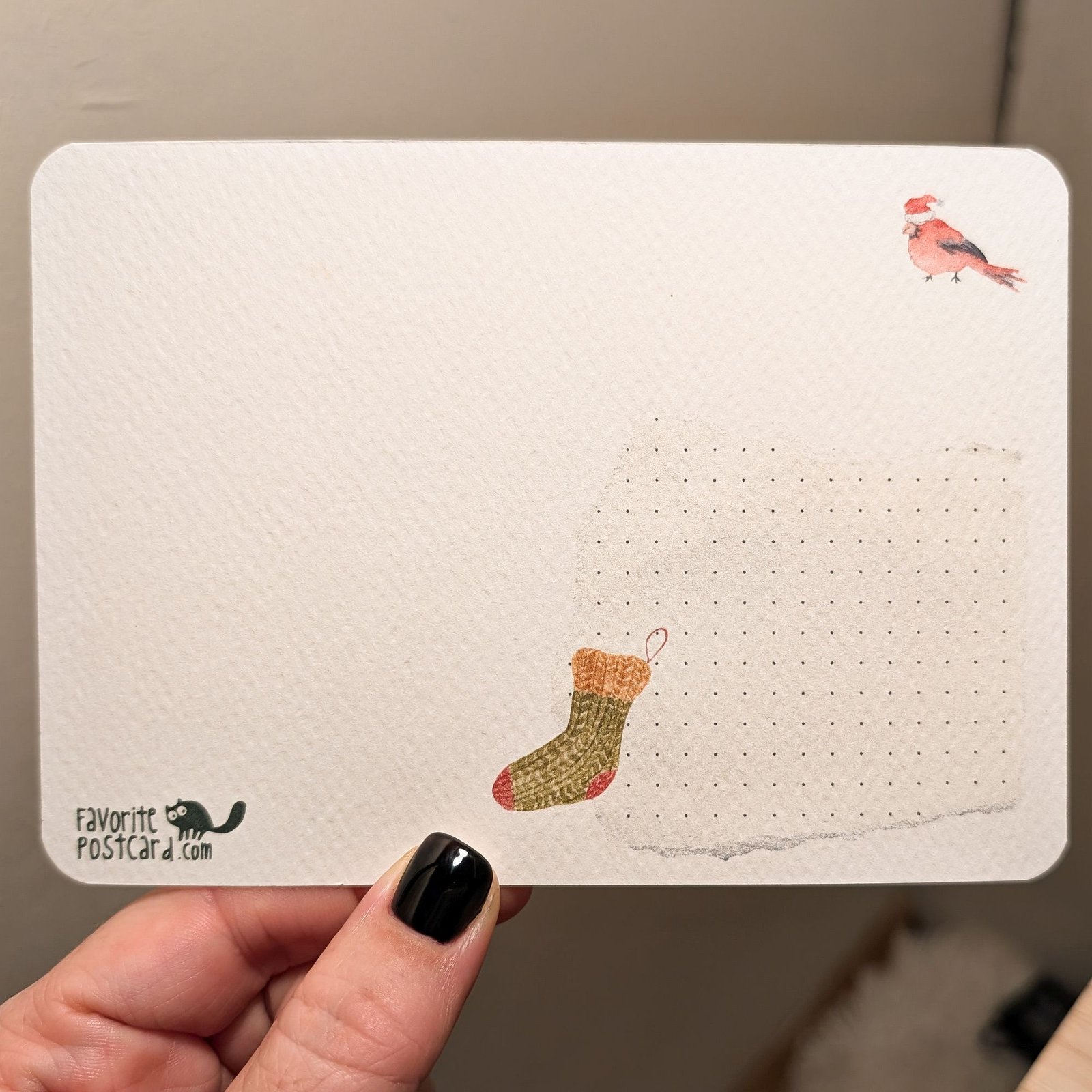 Textured Paper Postcard: Merry Christmas Moose - Image 2