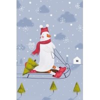 Postcard #2475: Winter Goose Sledding